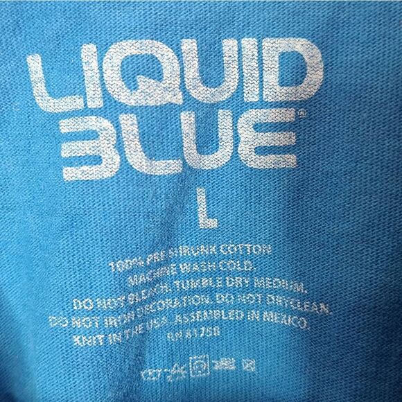 Liquid Blue Rainbow Mandala Unprinted Tie-Dye T-Shirt size Large - Picture 5 of 5